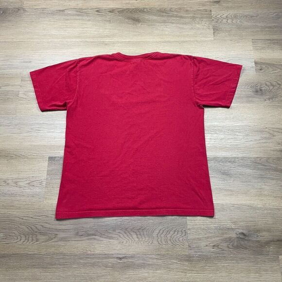 Vintage Adidas Shirt Mens Large Red 90s Spell Out Sports Y2K Basic - Picture 6 of 10